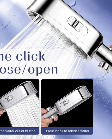 3 Modes Powerful Shower Head Anti-clogging and Easy To Clean Anti Anti-limescale Shower Head Handheld Flexible Bath  Shower Head