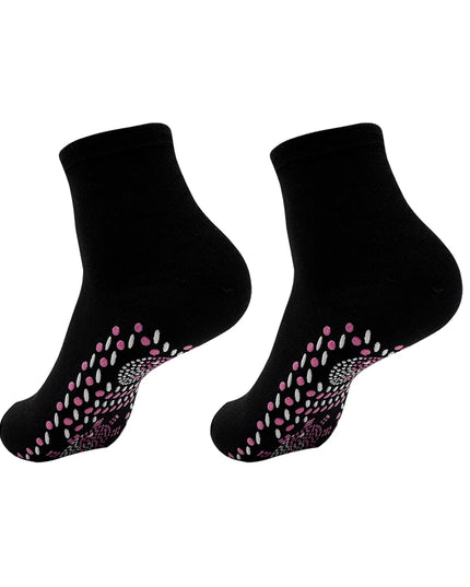 2Pcs Unisex Winter Warm Self-Heating Health Socks Pain Relief Outdoor Anti-Cold Therapy Magnetic Thermal Stockings for Men/Women