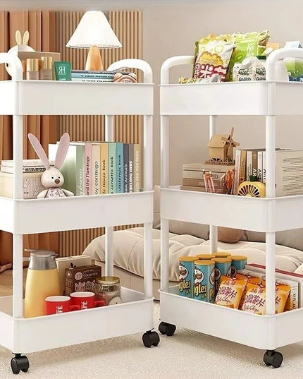Household Multi-layer Small Cart Storage Rack Floor To Floor Kitchen Bedroom Bathroom Storage Rack Storage Rack With Wheels