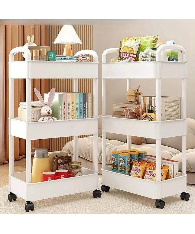 Household Multi-layer Small Cart Storage Rack Floor To Floor Kitchen Bedroom Bathroom Storage Rack Storage Rack With Wheels