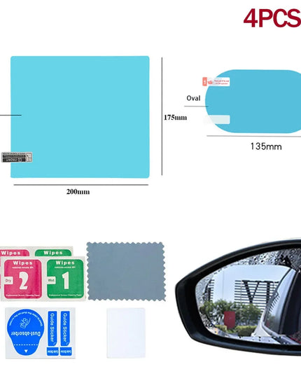 2/4pcs Car Rearview Mirror Sticker Side Window Rainproof Clear Film Anti Fog Window Mirror Film Protective for Car Accessories