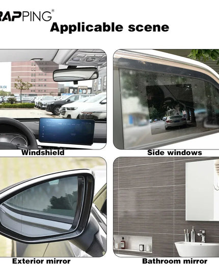 2/4pcs Car Rearview Mirror Sticker Side Window Rainproof Clear Film Anti Fog Window Mirror Film Protective for Car Accessories