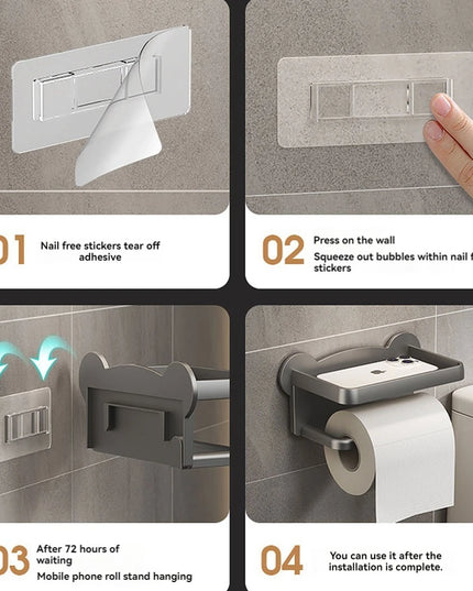 1pc Toilet gun gray paper towel rack bathroom paper towel box project storage rack hole free wall mounted Hotel paper roll rack