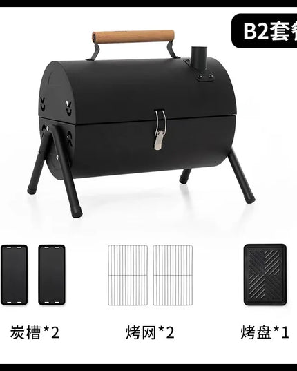 Portable Charcoal Grill Tabletop Outdoor Barbecue Smoker Small BBQ Grill for Outdoor Cooking Backyard Camping Picnics Beach