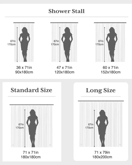 1pc Waterproof Clear Shower Curtain with Bottom Magnets & Metal Grommets Plastic Transparent Shower Curtain Liner for Bathroom