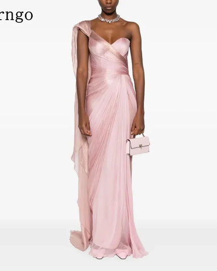 Verngo Pink Elegant Shiny Prom Gowns Sweetheart Mermaid Formal Occasion Dresses Women Modern Prom Party Dress Customized