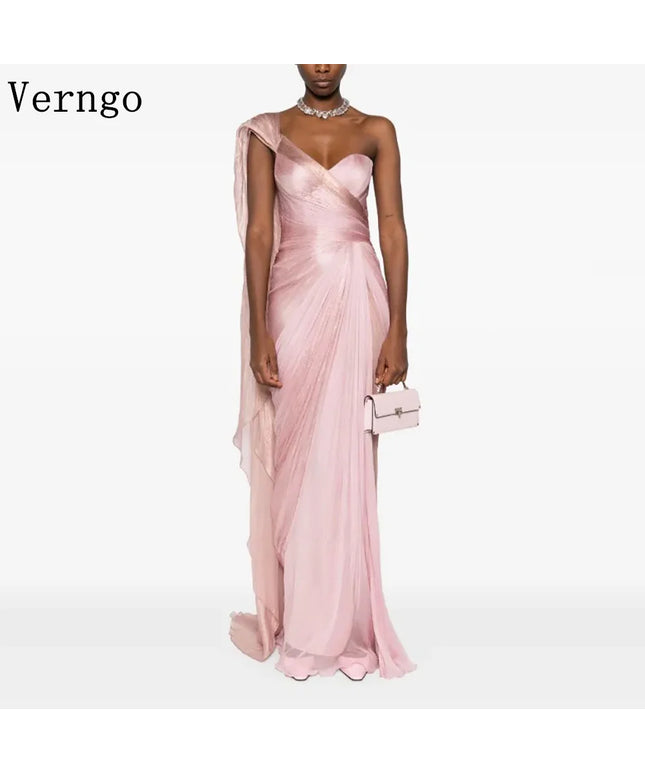 Verngo Pink Elegant Shiny Prom Gowns Sweetheart Mermaid Formal Occasion Dresses Women Modern Prom Party Dress Customized