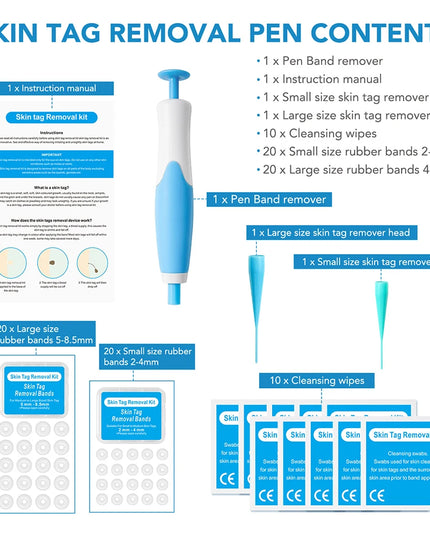2 IN 1 Auto Micro Skin Tag Remover Device Standard And Micro Skin Tag Removal Kit Adult Mole Wart Remover Face Care Beauty Tools