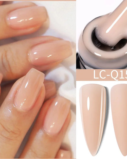 LILYCUTE 15ML Quick Extension Gel Nail Polish Nude Milk White Color Finger Prolong Acrylic Crystal Construction Hard Gel Varnish