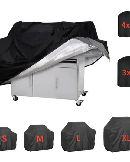 BBQ Cover Anti-Dust Waterproof Heavy Duty Grill Cover Rain Protective Round Rectangle Outdoor Barbecue Cover Accessories