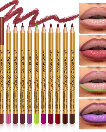 12-color matte lip liner, plumps lips, long-lasting, waterproof, smudge-proof, a must-have for dates and parties