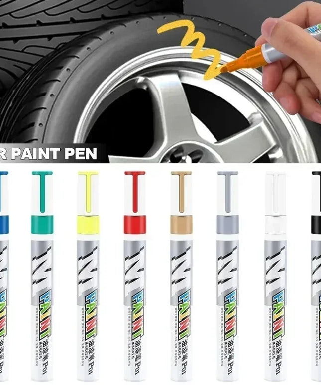 Car paint scratches repair brush pen waterproof water paint marker pen car tire tread care automotive  black white red silver