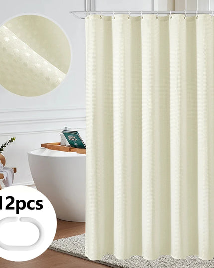 Shower Curtain Waterproof Mildew-proof with 12 Hooks Modern Shower Plant Printed Curtain Set For Bathroom Bathroom