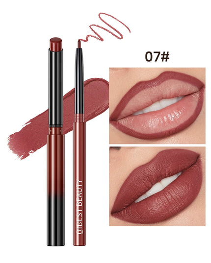 QIBEST Matte Nude Lipstick Pen Long Lasting Lipliner Lip Pencil Waterproof Lip Liner Contour Sexy Red Lip Makeup Set For Women