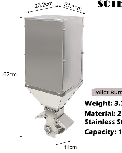 Pellet Burner 16L Storage Capacity Stainless Steel Firewood Stove Outdoor Camping Tent Heating Picnic Cooking