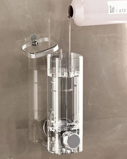 Wall-Mounted Soap Dispenser No-Drill Suction Cup Plastic Lead-Free Independent Installation Bathroom Accessories Battery-Free