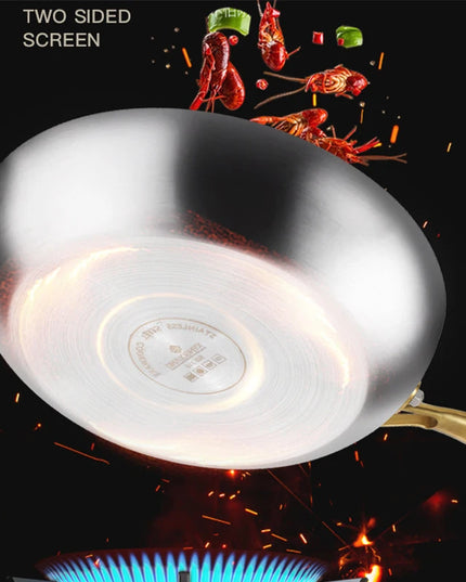 316 Stainless Steel Frying Pan Wok Pan Nonstick Cooking Fried Steak Gas Stove Pot Induction General Saucepan Kitchen Cookware