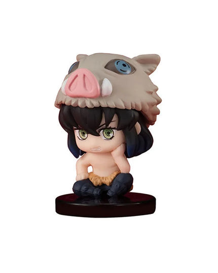 10pcs Set Q Version Demon Slayer Sitting Ghost Doll Tanjiro Nidouzi Inosuke Zenizu Figure Action Figure Movie Model kid Toy Gift