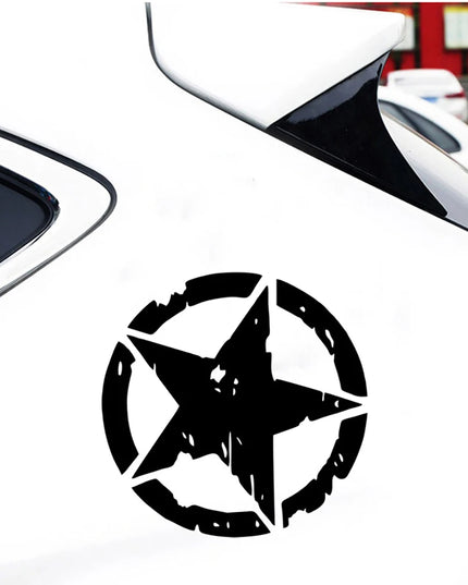 Car Sticker Pentagram Waterproof and Sunscreen Personality Interesting Decal Military Army Star Hood Stickers Auto Accessories