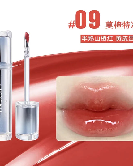 Judydoll Ice Iron Lip Glaze Lipsticks Non-Stick Cups Mirror Shine Watery Lip Lotion Metal Brush Head Makeup Cosmetics