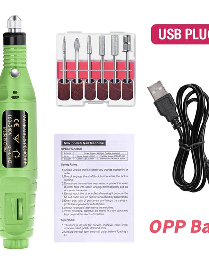 YIKOOLIN Strong Function Nail Drill Machine Set Electric Nail Sander Gel Polish Remover Tools Driller Manicure Nail Accessories