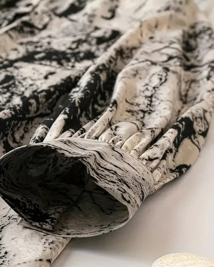 Women's Plus Size 1XL-5XL Marble Print Long Sleeve Button Up Lapel Collar Tunic Shirt Top  Elegant and Flattering Fit