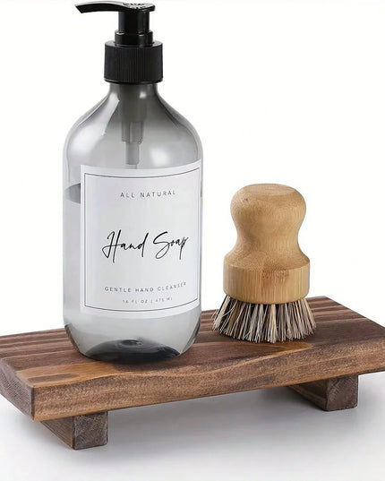 1/2pc Retro Wooden Bathroom Tray Vanity Hands Soap Scented Candle Storage Holder Kitchen Seasoning Tray For Bath Home Decoration