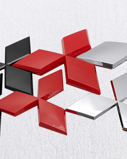 ABS Car Front Grill Emblem Rear Trunk Badge Sticker for Mitsubishi Outlander Ralliart Lancer ASX Pajero Delica EVO Colt Triton