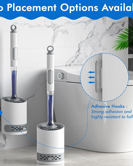 Detergent Refillable Toilet Brush Wall-Mounted Long Handle Silicone TPR Brush for Corner Cleaning Tools Bathroom Accessories