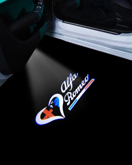 2Pcs Fashion LED Car Door Welcome Light Logo Projector for Alfa Romeo Spider Giulia Giulietta 147 156 159 Mito Stelvio GT Spider
