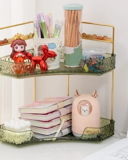 1Pc/Bathroom Cosmetic Rotating Storage Rack Desktop Cosmetic Organizer Shelf Toiletries Multi-Layer Storage Tray