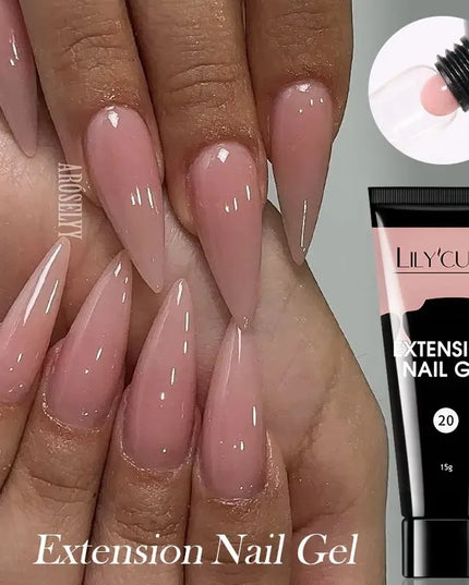 LILYCUTE 15ML Quick Extension Gel Nail Polish Nude Milk White Color Finger Prolong Acrylic Crystal Construction Hard Gel Varnish
