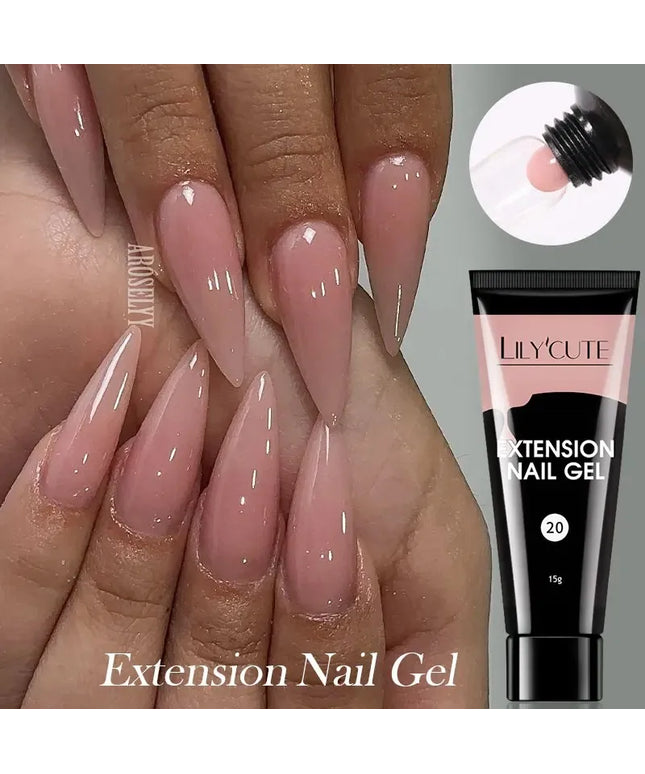 LILYCUTE 15ML Quick Extension Gel Nail Polish Nude Milk White Color Finger Prolong Acrylic Crystal Construction Hard Gel Varnish