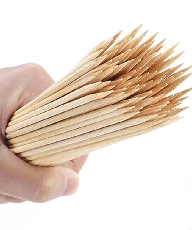 30/50PCS Disposable Wooden Grill Grilling Bbq Tools Outdoor Cooking BBQ Sticks Bamboo Skewers Barbecue Tools Fruit Sticks