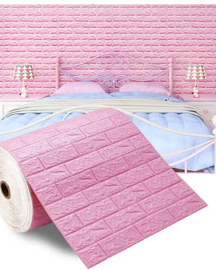 70cmx2m Meter Foam 3D Wall Stickers Self Adhesive Panel Home Decor Living Room Bedroom House Decoration Bathroom Brick Wallpaper