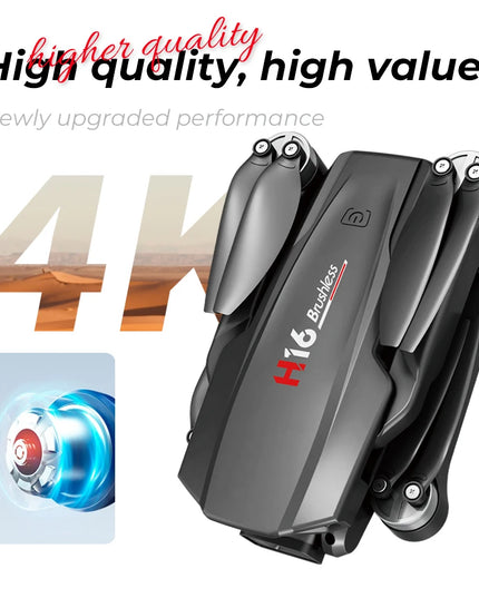 KBDFA New Drone H16 GPS Professional Dual Camera Dron Quadcopter Brushless Aerial Photography Laser Obstacle Avoidance RC Toy