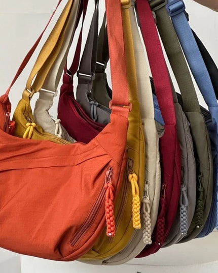 Trendy Women's Soft Cloth Shoulder Bag Solid Color Student Casual Style Big Handbags Crossbody Bags for Women Shoulder Hobos Bag