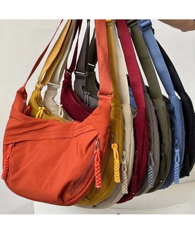 Trendy Women's Soft Cloth Shoulder Bag Solid Color Student Casual Style Big Handbags Crossbody Bags for Women Shoulder Hobos Bag