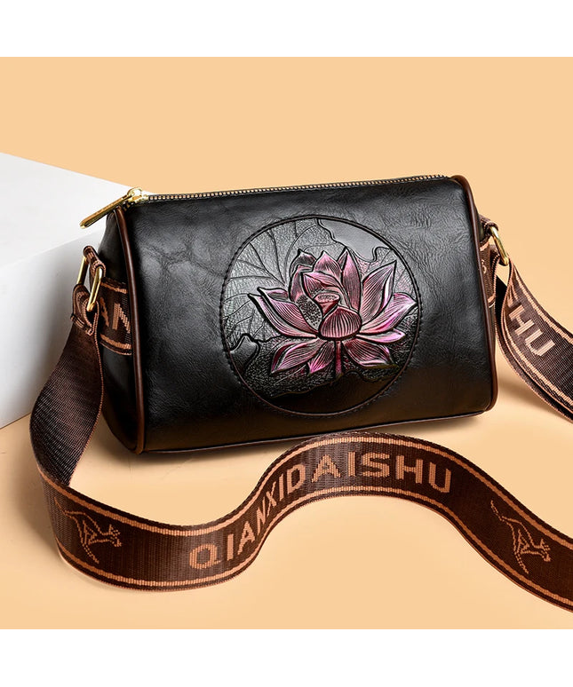 Casual Women Handbag Soft Leather Shoulder Crossbody Bags for Women 2024 New Fashion Print Ladies Messenger Tote Bag