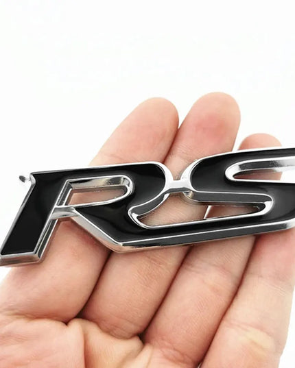 3d Metal RS Sticker Letters Logo Car Front Grille Rear Trunk Emblem Badge For Car Sport RS Sticker Acceessories