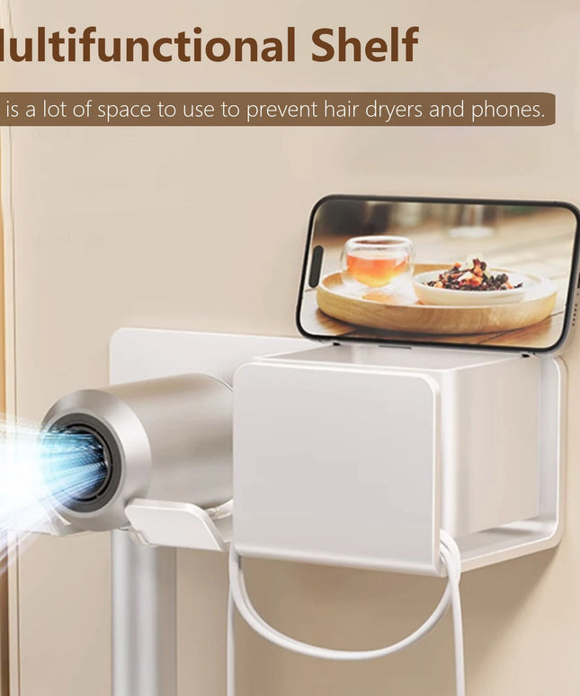Hair Dryer Holder Wall Dryer Cradle Straightener Stand Hairdryer Organizer Box Toilet Blower Holder Shelf Bathroom Accessories