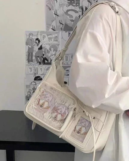 Y2k Harajuku Shoulder Bag Women Korean Transparent Ita Bag School Crossbody Bag Female Japanese Designer Preppy Handbag Purse