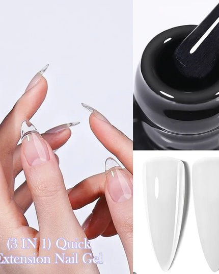 LILYCUTE 15ML Quick Extension Gel Nail Polish Nude Milk White Color Finger Prolong Acrylic Crystal Construction Hard Gel Varnish