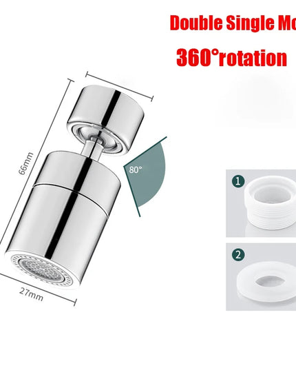 360°Universal Kitchen Faucet Anti-splash Aerator Bathroom Tap Rotatable Faucet 2 Mode Tap Nozzle Bubbler Kitchen Sink Faucet