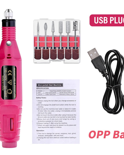 YIKOOLIN Strong Function Nail Drill Machine Set Electric Nail Sander Gel Polish Remover Tools Driller Manicure Nail Accessories