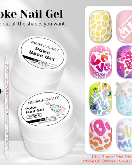 NICOLE DIARY White Non Stick Hand Extension Gel Nail Polish For 3D Shaping Carving Flower DIY Nail Art Extension Acrylic