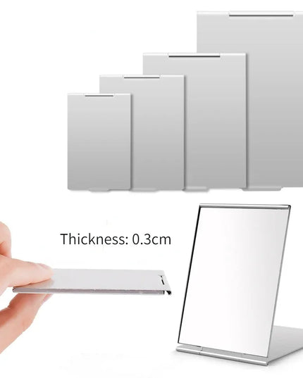 Aluminum Folding Mirror Pocket Mini Portable Makeup Mirrors Travel Hand Small Mirror Vanity Foldable Compact Cosmetics Tools