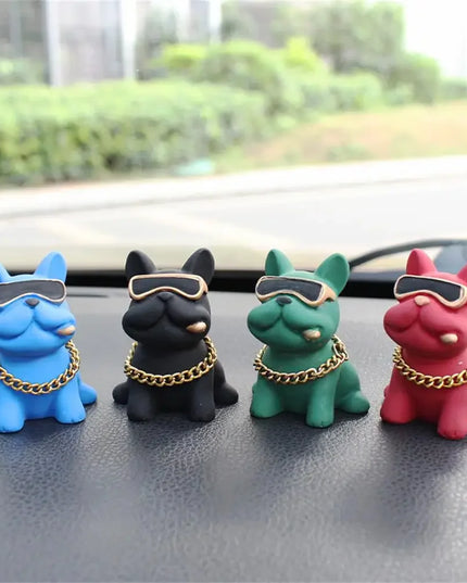 Wear-resistant Bulldog Car Ornaments Feel Comfortable Resin Material Car Dashboard Decoration Car Accessories Interior Decor