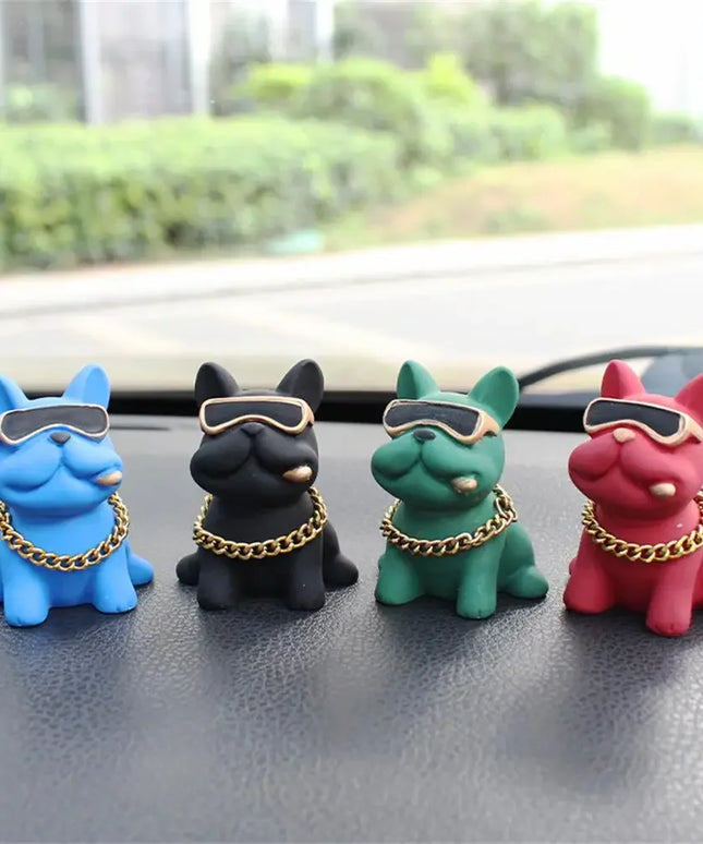 Wear-resistant Bulldog Car Ornaments Feel Comfortable Resin Material Car Dashboard Decoration Car Accessories Interior Decor