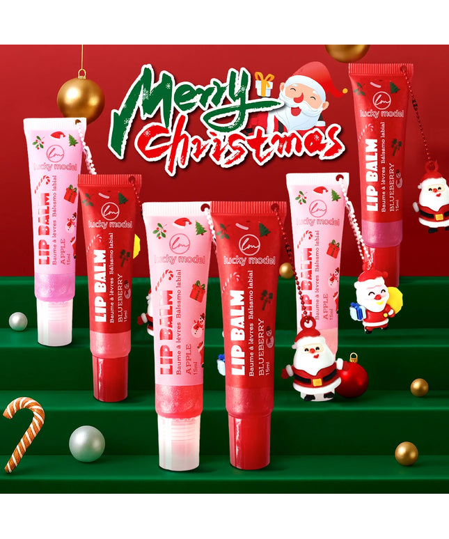 6 Colors Random Hair Moisturizing Fruit Scent Lip Gloss Long-Lasting Waterproof Liquid Lipstick Makeup Christmas Gift